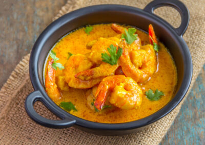 Indian prawn curry dish
